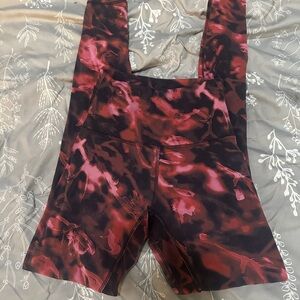 lululemon athletica Red and Black Leggings